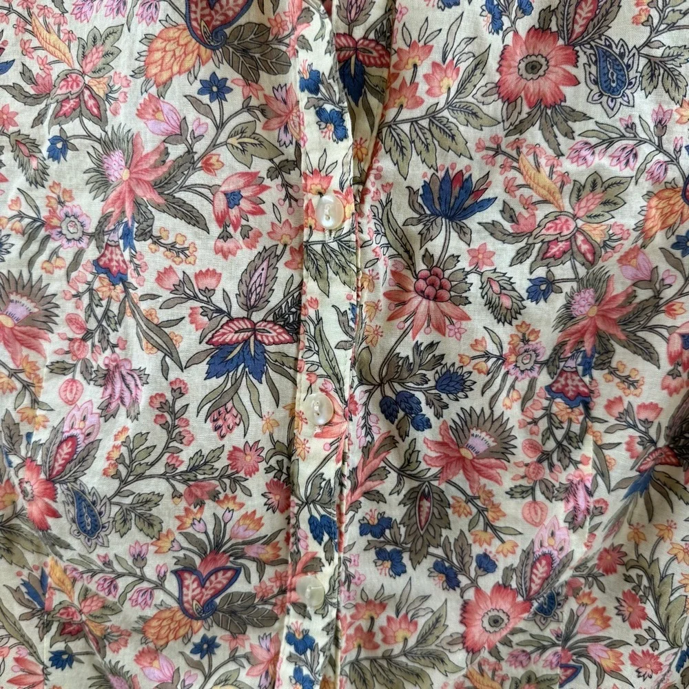 Talbots Petites Floral Button-Up Top – Women’s S